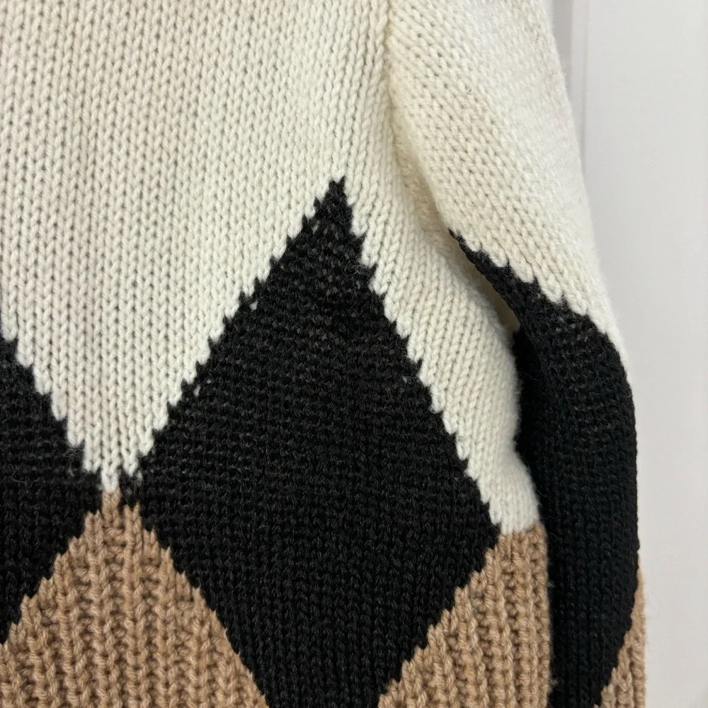Sandro Argyle Wool Crewneck Sweater - Picture 11 of 13